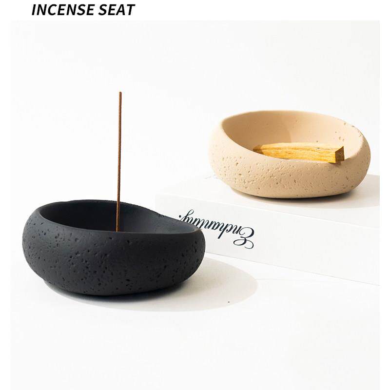 手作可爱香插线香香座香薰陶瓷底座香薰炉创意香盘桌面摆件装饰品