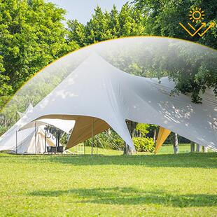 户外营地大型天幕基地式八爪鱼帐篷双峰云顶天幕穹顶帐篷厂家