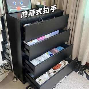 轻奢客厅靠墙收纳柜工厂批发货源 黑色斗柜家用卧室床尾储物柜意式
