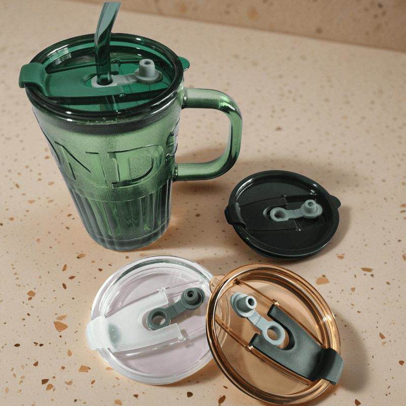 车载密封防漏吸管杯盖竹节玻璃杯盖冰霸杯盖冷饮可乐杯盖咖啡杯盖