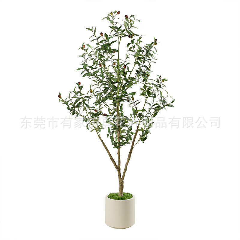 拆装落地盆栽大型摆件假绿树仿真植家居装饰橄榄树植物