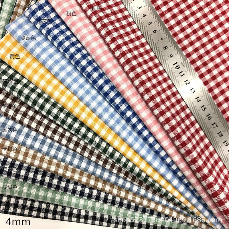 21支全棉色织格子布 童装 衬衫 连衣裙面料 仿麻鞋材箱包桌布面料