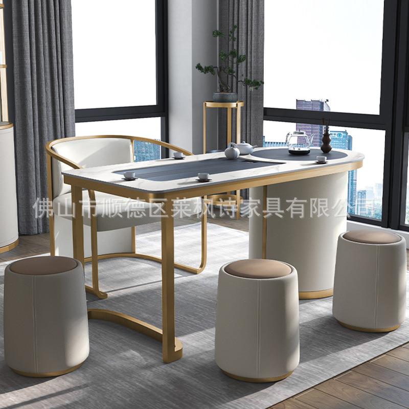 茶桌轻奢功夫泡茶台办公室桌椅组合全自动一体套装大理石岩板茶几