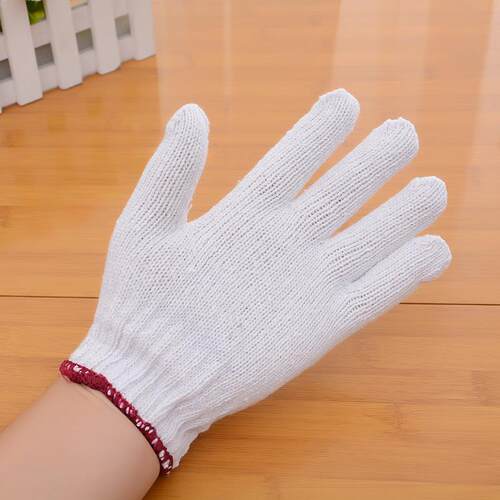 Labor protection gloves, cotton yarn work gloves, white thre
