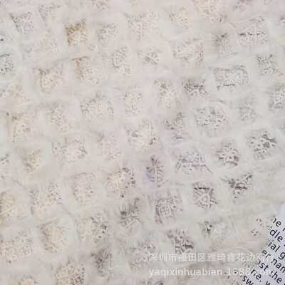 上新款蕾丝毛绒绣花网纱绣花布网纱刺绣面料多色绣花布多色面料