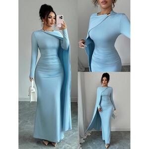 Women's Spring Autumn New Dressy Sky Blue Versatile Wrap
