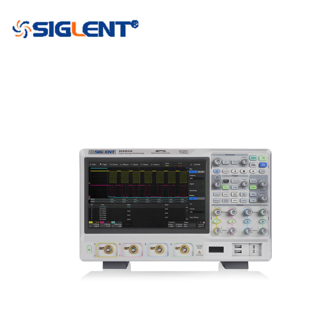 宽带350M采样率5G4通道SDS5034X超级荧光示波器