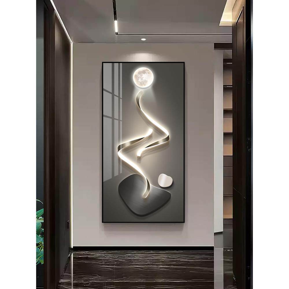 抽象石走门厅装饰画灯画走廊过道挂画高端可达奢华现代简约壁画
