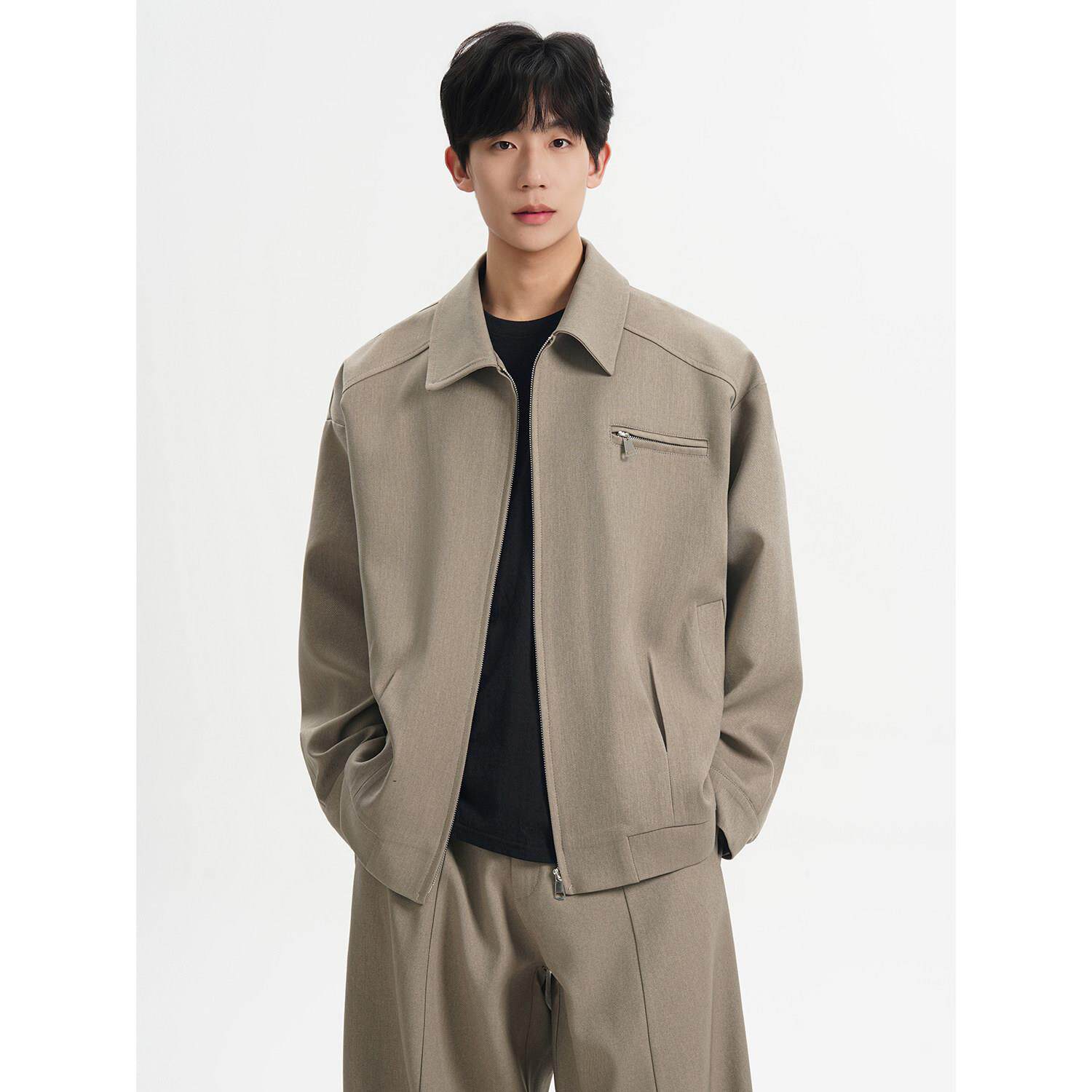 翻领飞行夹克外套男春秋季新款2026潮牌痞帅美式休闲简约高级感