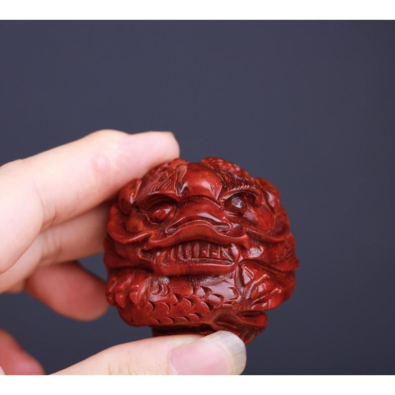 小品叶紫檀木雕手把件血檀手球文玩木雕质336工艺木把件