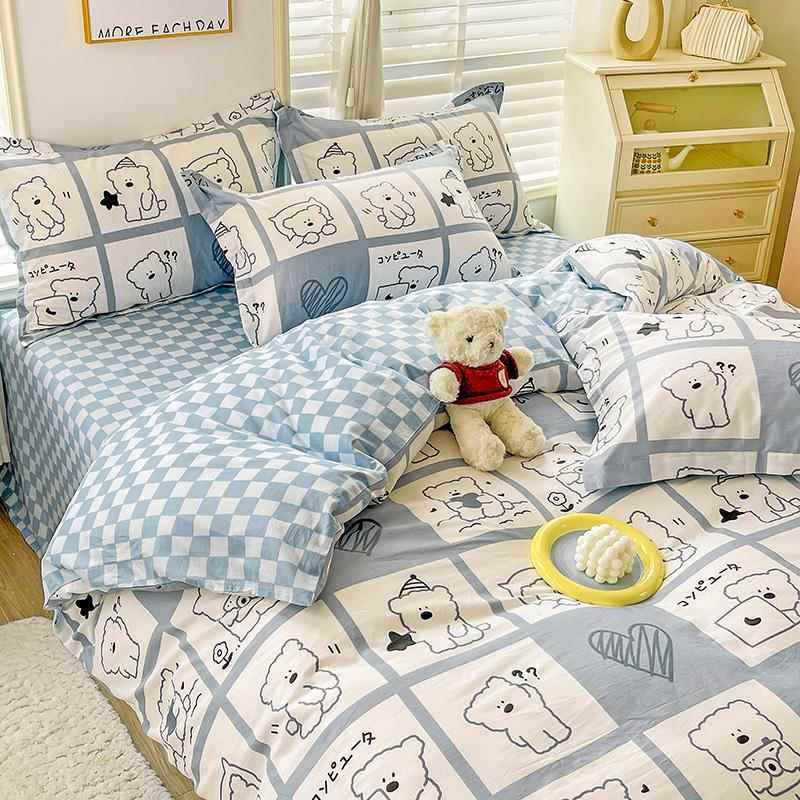 正品10全0棉四件套纯棉套1被.8x2米罩180x被200cm双人2.0x2.3床上