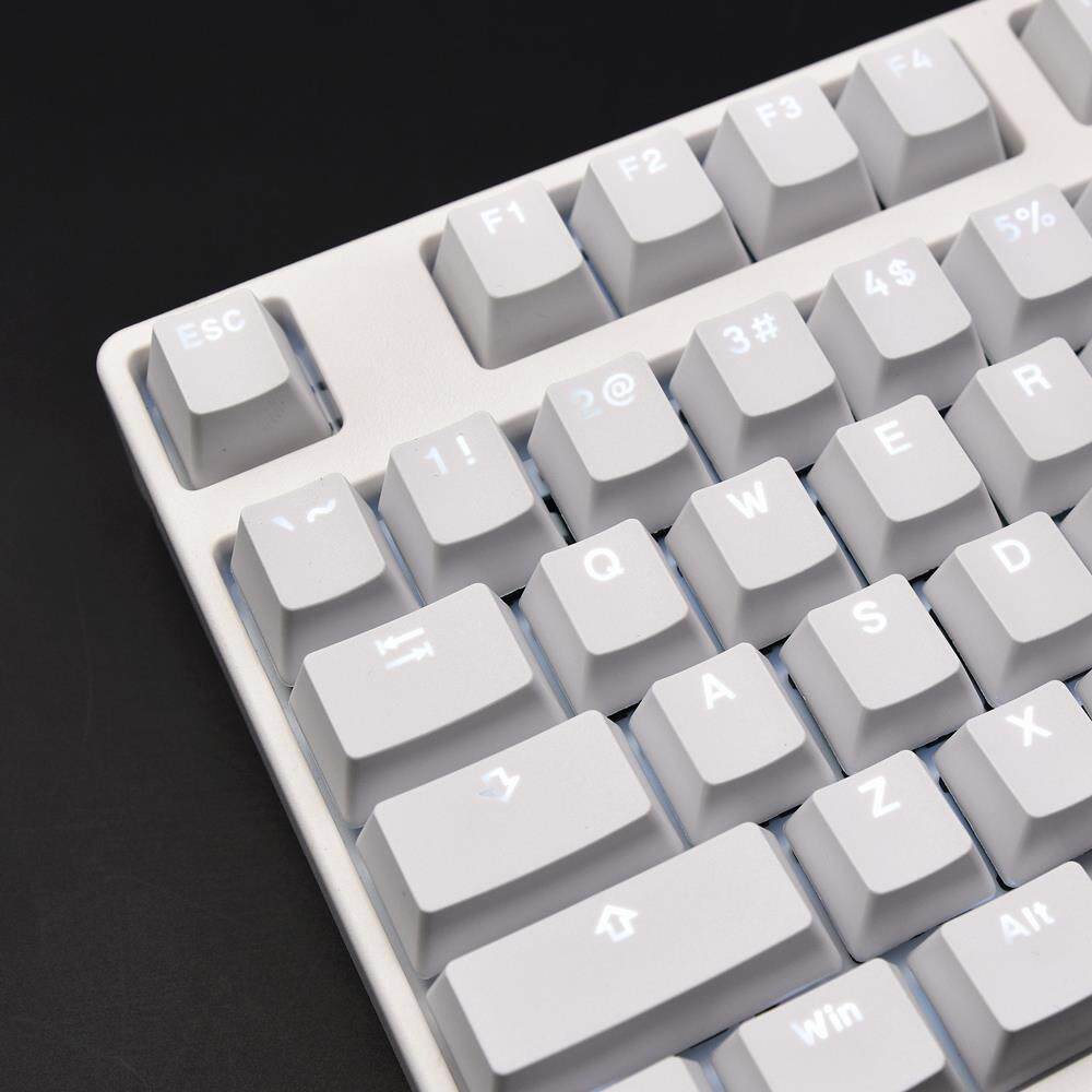 白色透光黑色二色pbt键帽108键oem高度兼容wooting60HE/61 87 104