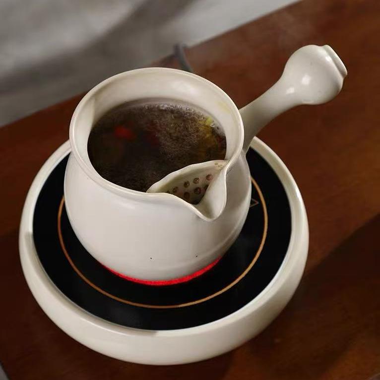 大容量1升干烧烤茶围炉煮奶茶家用侧把罐陶茶壶电陶炉明火烤茶罐