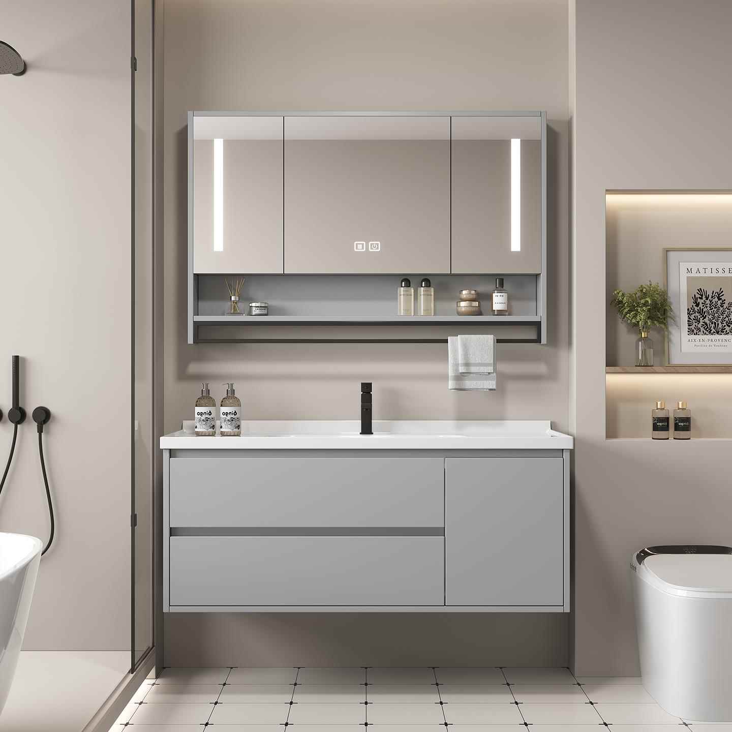 40宽陶瓷一体盆浴室柜组合卫生间洗漱台洗手盆洗脸盆柜组合卫浴柜