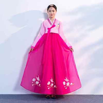 高档大长今服装韩服大码习裙延吉女朝鲜服族少数族练鲜族舞民蹈演