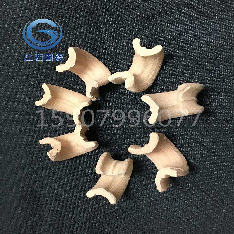 阻火器陶瓷矩鞍环 耐酸耐温陶瓷矩鞍环填料 RTO装置耐火陶瓷环