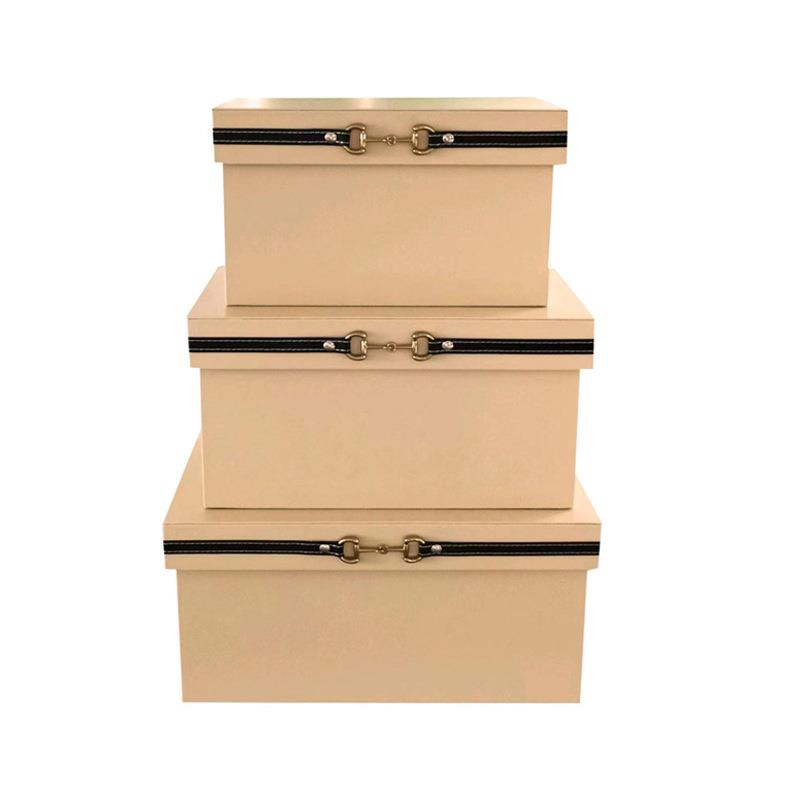 皮质软装工艺新中式大容量收纳帽酒店板房衣间收纳797装饰样盒摆