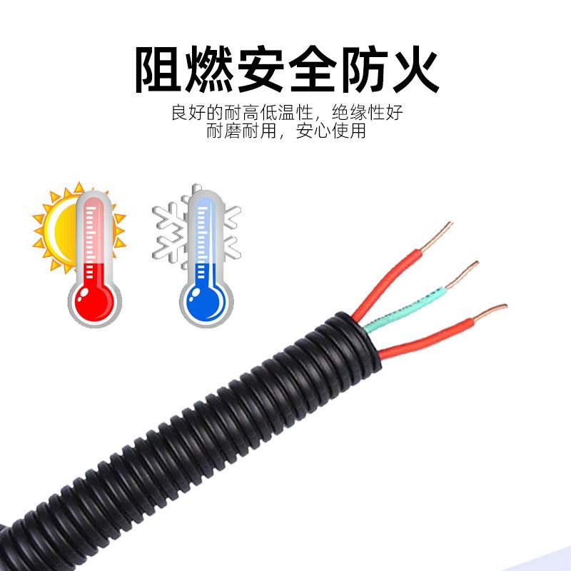 批发PE汽车线束穿线塑料管可开口PP阻燃波纹管PA电线护套绝缘套管