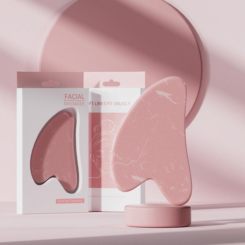 脸部按摩器玉石滚轮仪女面部提拉紧致玉推V脸神器美容拨筋刮痧板