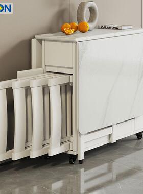 志餐光岩板折叠餐GB682家桌小户型实木桌椅组合折伸叠桌用可移动