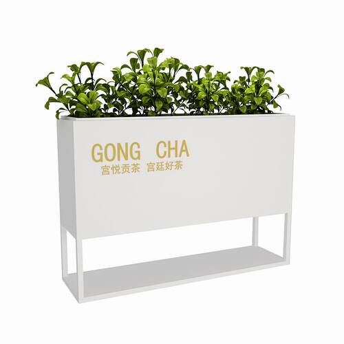 简约售楼部户外铁艺花箱咖啡店外摆绿植隔断商业街餐厅花坛组合