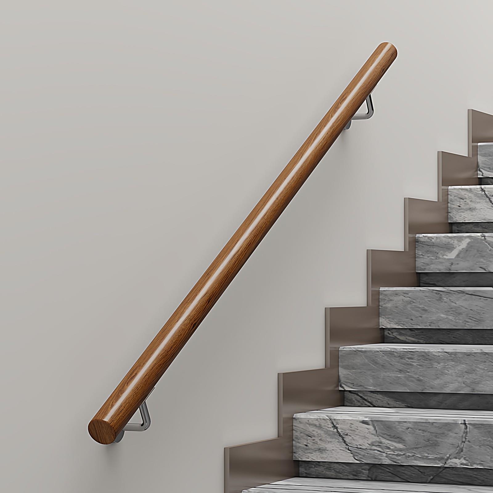 楼梯靠墙扶手侧装家用室内走廊老人防滑幼儿园别墅阁楼护栏木扶手
