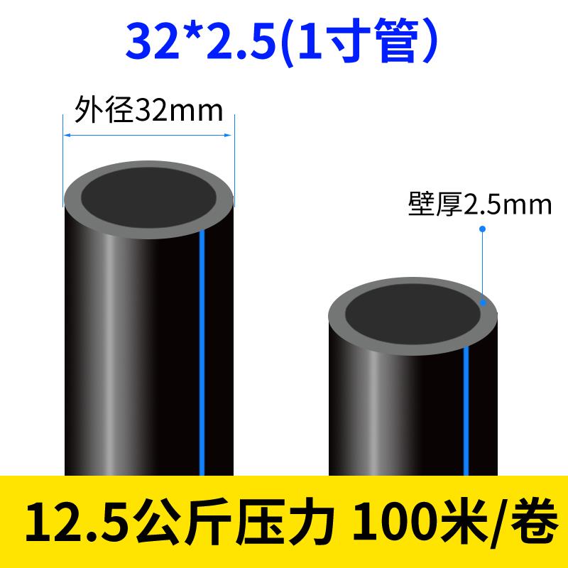 pe管自来水管20水管25硬管32四分40管子50热熔63塑料4分6黑色一寸