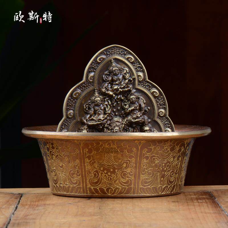 欧斯特 尼泊尔水供财神五路财神摆件 佛具用品财神水供杯佛具用品
