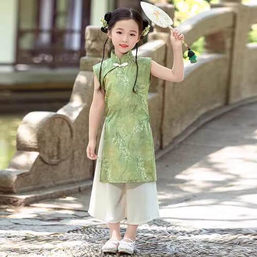 高档少儿汉代表演服装男女童225中国新校装古风学生服民族风夏装0
