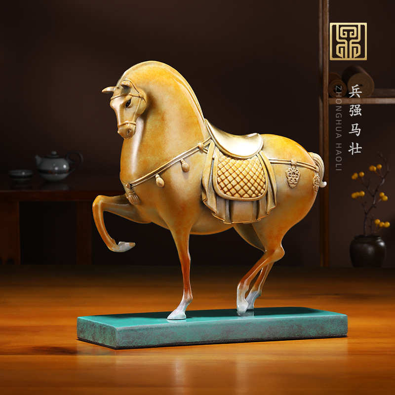 工艺品装饰办公室摆件荣礼品芙客厅纪念品马到成功艺术品马铜