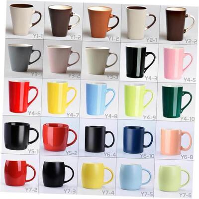 milk tea glass ceramic coffee mug cup cute cartoon spoon 杯