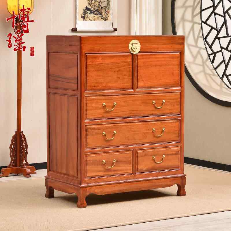 香樟木YMK柜物子卧实室花斗柜木衣柜收雕纳储橱六斗橱实木五斗柜