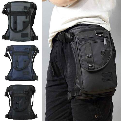 Men Nylon Drop Legs Bags Fashion Hip Waist Pack Thigh Bum F