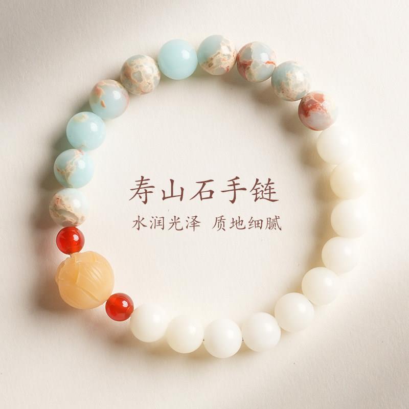 敦煌设计院白玉菩提国风原创手串