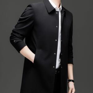 鄂尔多斯市产风衣外套男中长款春秋季2025新款商务休闲男士披风潮