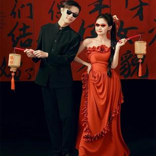 潮汕传统竹编油纸囍灯笼古风喜庆婚礼广告手提发光拍摄照道具装饰