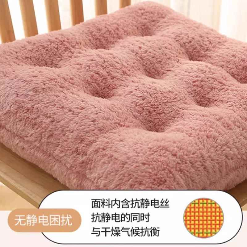 毛绒坐家用餐椅座垫加保暖办公室学厚生垫4椅子垫秋冬毛绒椅垫款2