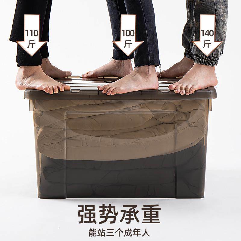 塑料收纳箱透明有盖储物箱子家用衣服整理箱玩具特大号加厚收纳盒