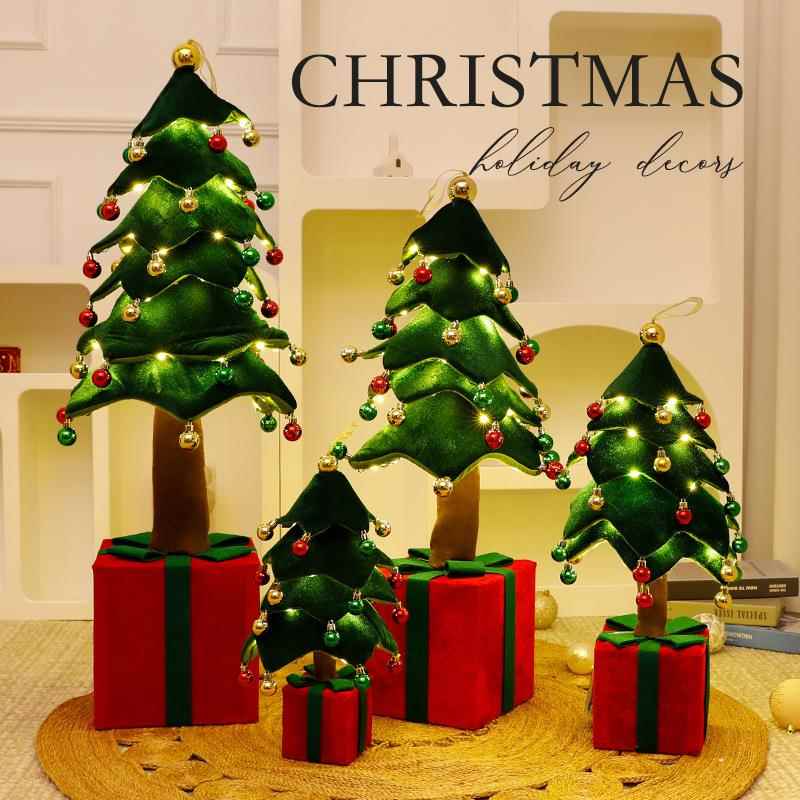跨境热内卖圣诞装饰布艺伸缩圣诞树摆诞节件室外酒无品牌/店圣树