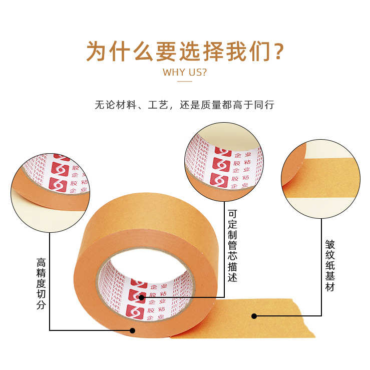 整箱包邮黄色和纸胶带分色遮蔽保护不渗透不残胶光面防水和纸胶带