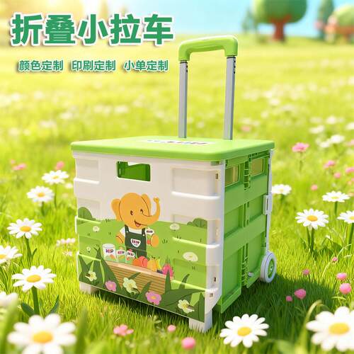 买菜小拉车家用户外塑料小推车买菜取件搬运便携多功能折叠小推车