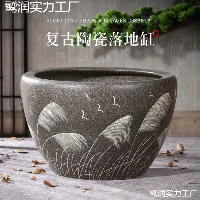 陶瓷鱼缸古法生态养鱼缸阳台小水池庭院老式大水缸大号睡莲荷花旬