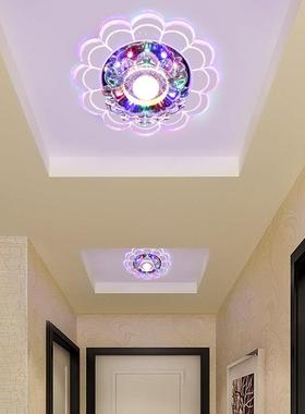 现代led入式户门厅灯客厅简约QLB嵌灯入筒玄关灯创走意廊走廊水晶