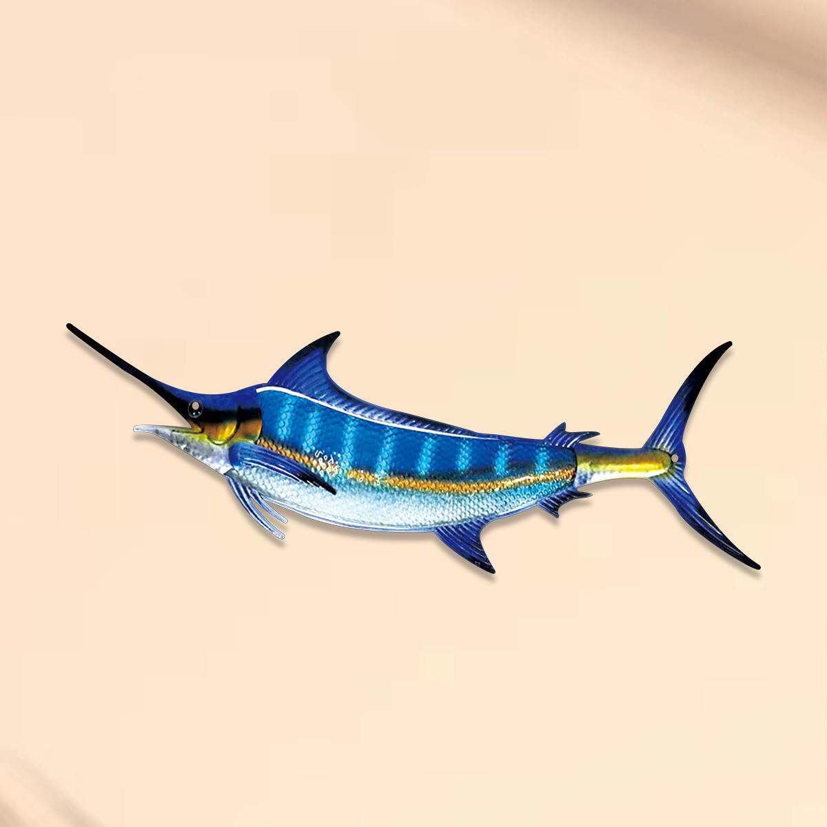 平面UV地中海风格金属铁艺鱼墙海滩酒店餐厅装饰壁饰家居墙壁挂件