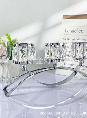 北欧铁艺璃蜡烛台餐桌家用家居装饰漫烛光晚餐道玻具0303婚庆三浪