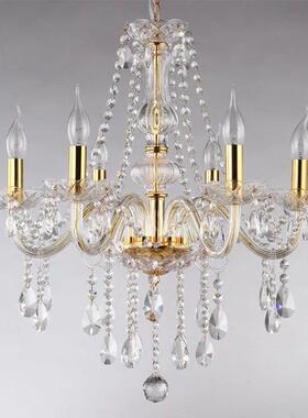 直K9琥珀色蜡吊灯晶吊灯销6头8头000010头烛客厅灯酒店水灯