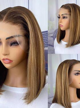 Highlight Bob Wig Human Hair Wigs for Women Brazilian 13x1 T