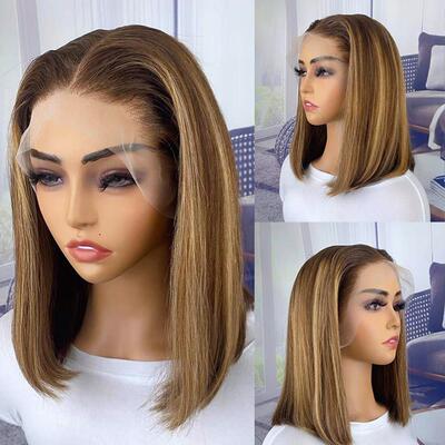 Highlight Bob Wig Human Hair Wigs for Women Brazilian 13x1 T