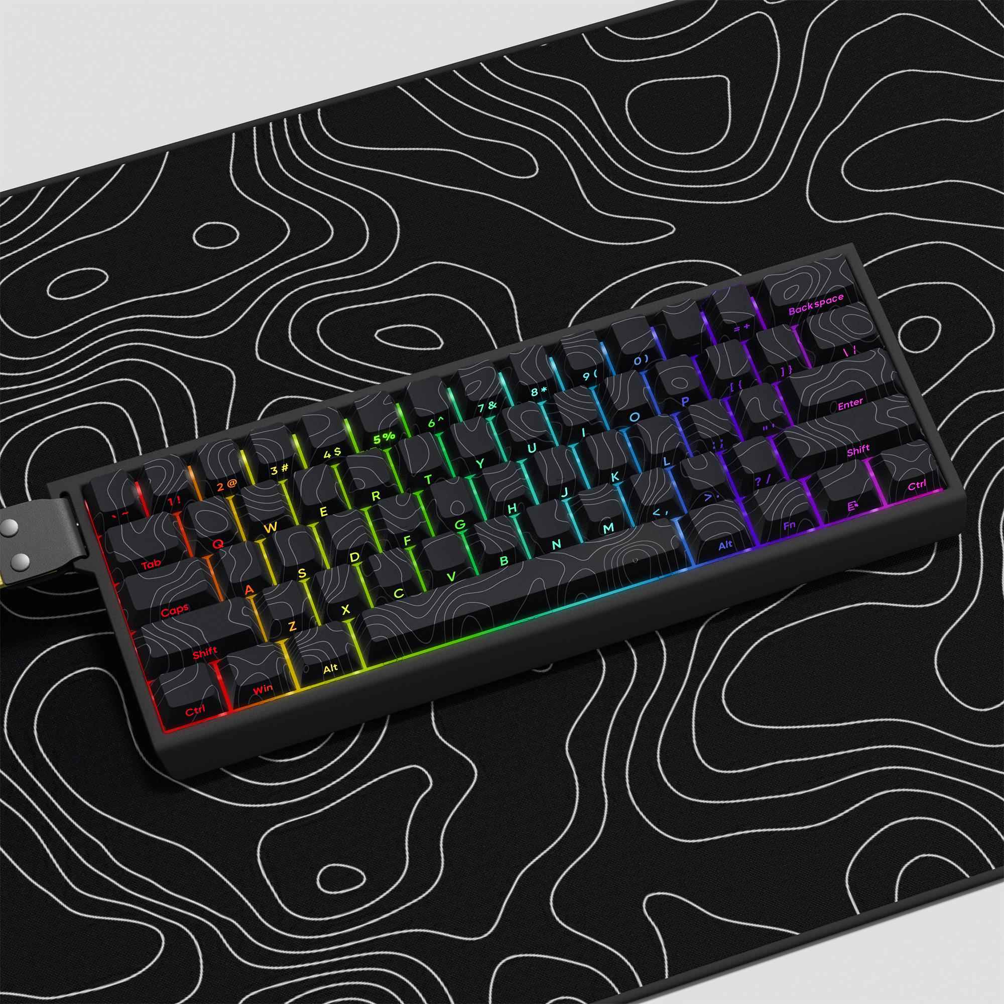 Womier《等高线V2》wooting原厂侧刻键帽PBT个性透光键帽客制化