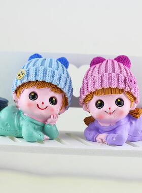 新款大眼睛俏皮精灵娃娃客厅卧室房间桌面人物摆设汽车内饰品摆件